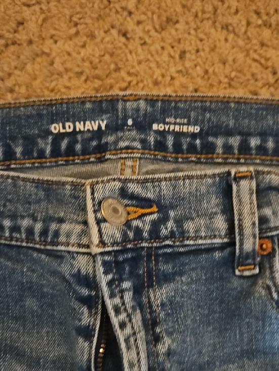 Old Navy Blue Skinny Jeans with Distressed Detail and Small Embroidery - Picture 2 of 3